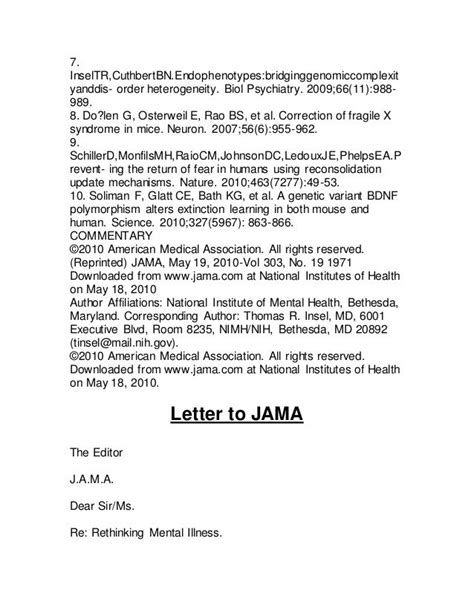  JAMA letter , 